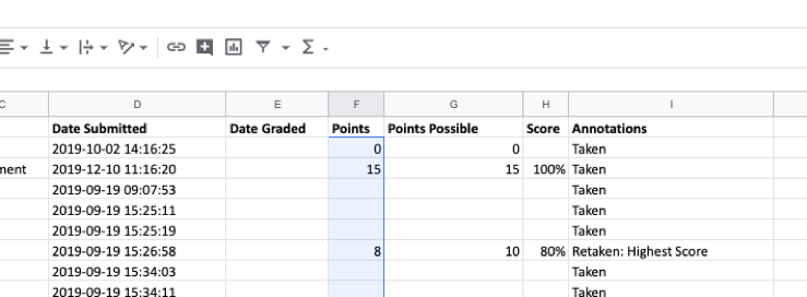 adding grades and percentages of grades counted